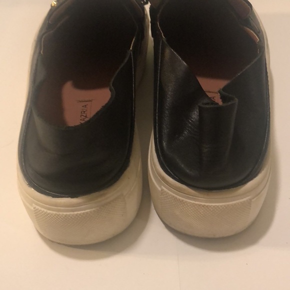 BCBG MAXAZRIA Dita slip on platform studded shoes in black gold cow leather - Picture 5 of 9